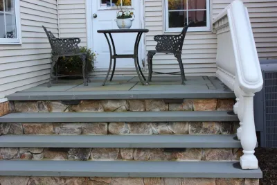 Custom Fire-Pit with Bluestone Patio & Paver Driveway — Landscape Construction project by Pennella's Landscape Designs, LLC in Montville