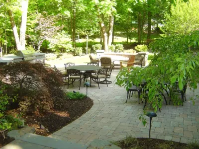 Custom Rear Paver Patio & Built in Outdoor Kitchen - Montville — Landscape Construction project by Pennella's Landscape Designs, LLC in Montville