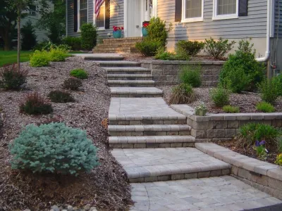 Paver Walkway with Landscaping - Summit — Landscape Construction project by Pennella's Landscape Designs, LLC