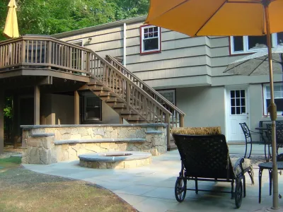 Custom Fire Pit — Landscape Construction project by Pennella's Landscape Designs, LLC in Montville