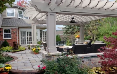 North Shore Cozy Patio and Firepit — Landscape Construction project by Poul's Landscaping & Nursery, Inc. in Barrington
