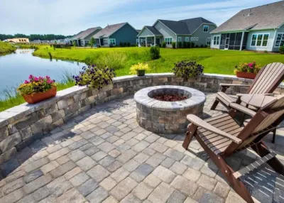 Outdoor Pavers, Fire Pits. — Landscape Construction project by Pro Service Landscaping