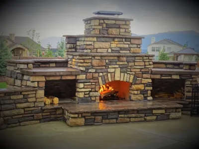 Fireplaces/ Fire pits — Landscape Construction project by RC Custom Landscape & Stonework in Colorado Springs