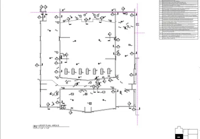 Commercial Roofing Workshop Plans for Crossfield Elementary School – 2791 Fox Mill Road, Herndon — Architectural & Building Design Services project by Tejjy Inc.