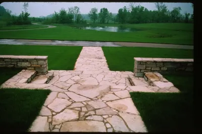 Stone Courtyards — Landscape Design project by Land Architects, Inc.