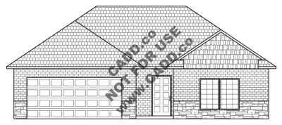 1222 Design for 3 Bedrooms, 2 Bathrooms, 2 Car Garage by CADD.co