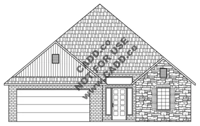 1631 Three Bedroom, Two Bath, Two Car Plan — Architectural & Building Design Services project by CADD.co