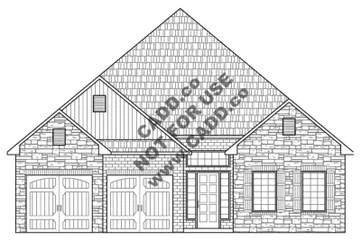 1652 Design for 3 Bedroom, 2 Bathroom, 2 Car Garage — Architectural & Building Design Services project by CADD.co