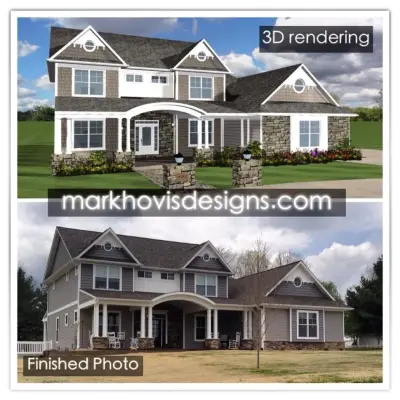 3D Visualizations Compared to Final Photographs — Architectural & Building Design Services project by Mark Hovis Designs