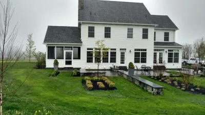 Stone Patio Space — Landscape Construction project by Vintage Landscaping