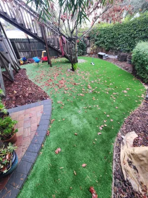 Oakland backyard turf project by Westcoast Hardscape