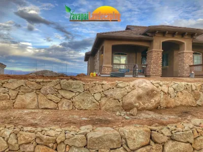 Dry Stack Wall (2 tiers) — Landscape Construction project by Yavapai Landscaping