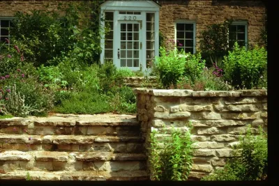 Stone Terrace and Fall Color — Landscape Design project by Land Architects, Inc.