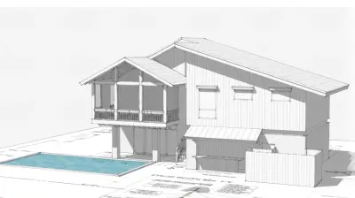 deck above swimming pool — Architectural & Building Design Services project by Pasco/Vienne Architecture