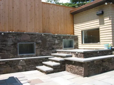 Severna Park Built in Barbecue with Pergola — Landscape Design project by Honeysuckle Nursery & Design