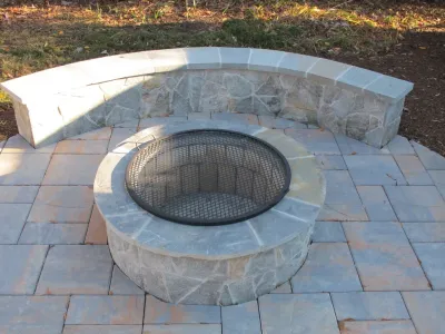 Edgewater Fire Pit and Patio Project — Landscape Design project by Honeysuckle Nursery & Design in Edgewater
