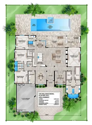 G1-4271 Malabar Residence Blueprint - Tailored Home Design, Naples, FL — Architectural & Building Design Services project by South Florida Architecture