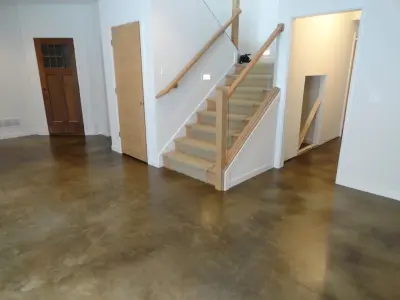 Colored Concrete Basement Flooring — Architectural & Building Design Services project by Dancer Concrete Design
