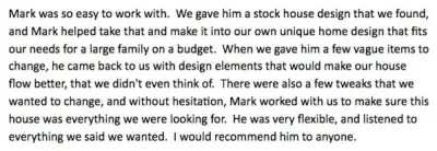 Client Feedback — Architectural & Building Design Services project by Ibds, PC