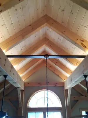 Beam and Post Chandelier with Fans — Electrical Services project by RVG Electrical Services LLC