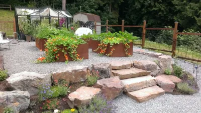 Garden and Steel Planters by Alderwood Landscape Architecture And Construction