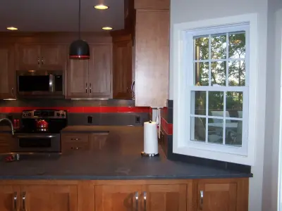 Bishop Cabinetry with Cherry Inset in North Wales PA Kitchen by Main Line Kitchen Design