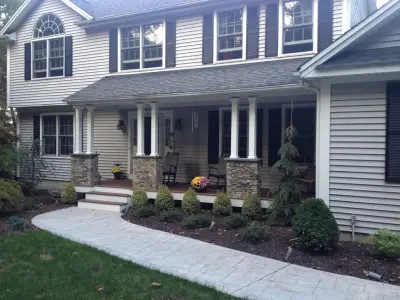 Natural Stone Veneer Deck Renovation by Radzwillas Kitchen And Bath Design