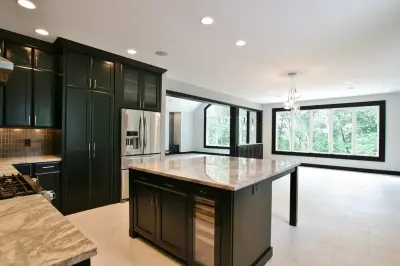 Black Kitchen Cabinets with a Fresh Coat by Finishing Touch Custom Woodworks, Inc.