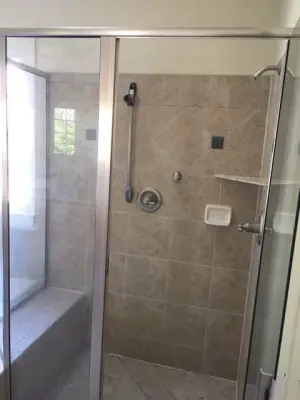 Contemporary Farmhouse Bath Remodel in Raleigh by Clearcut Construction, Inc.