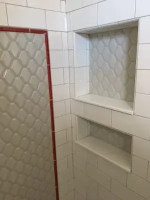 Crimson Highlight Restroom by Annette