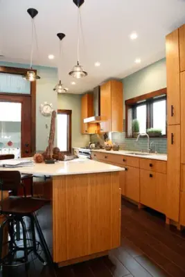 Modern Bamboo Kitchen in River Forest by Denise Hauser Design Co.