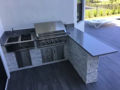 Modern Outdoor Kitchens & Bars — Landscape Design project by Broward Landscape, Inc. in Palm Beach