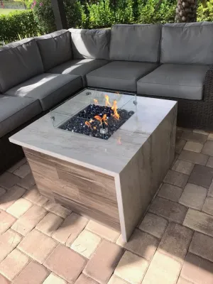 Square Outdoor Fire Tables — Landscape Design project by Broward Landscape, Inc.