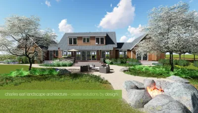 Kingston Residence — Landscape Design project by Charles Earl Landscape Architecture LLC in Providence