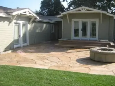 stone slab outdoor seating area — Kitchen Remodeling project by Sergio Garcia Marble And Tile, Inc.