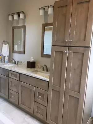 Tranquil Master Bathroom by Annette