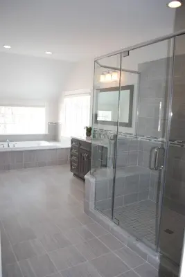 Aurora Gray Tones Master Bathroom by Kitchen And Bath Etc.