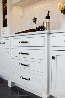 Walnut and White Bar Showcase by Stacey Kocevar Designs, LLC
