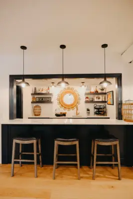 Charming Basement Bar for Entertaining in Elizabethtown, KY Home by Corvin's Floor Coverings & Cabinetry