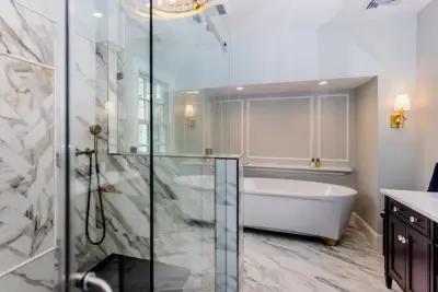Master Bedroom Space Creates New Private Bath and Walk-in by J2 Design Studio