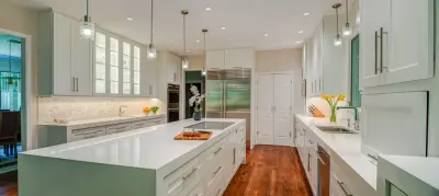 Contemporary White Kitchen by Adam Gibson Design