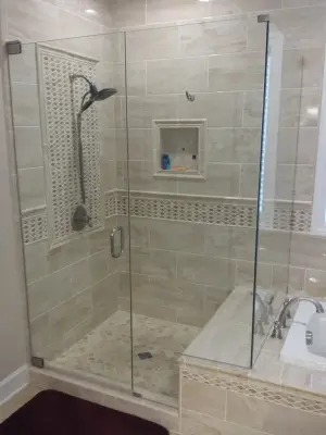 Discreet Tile Accent Shower by Third Generation Renovation