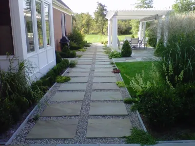 Pergola and Formal Gardens — Landscape Design project by Land Architects, Inc.