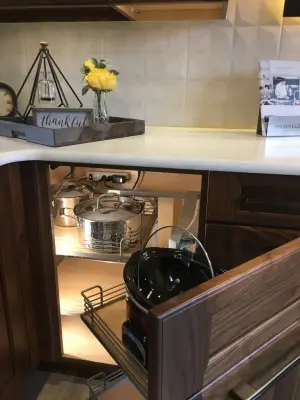 Crestwood Walnut Showcase by Cabinets By Design LLC