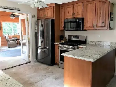 Cozy Rustic Beech Kitchen — Kitchen Remodeling project by Eagle River Cabinets
