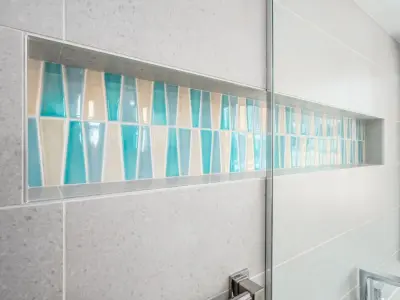 Waterford Tower Mid-Century Modern Bathroom Suite by Residence Design Build Remodel