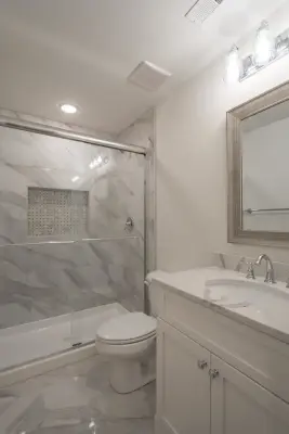 Kitchen and Bath White Cabinetry by Mark Hall Cabinetry