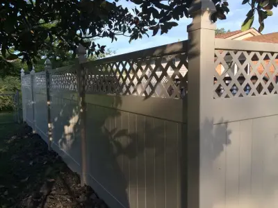 Conway Vinyl Fence in Sand Color — Siding & Exterior Remodeling project by Chris Husek, Lowe's Home Improvement