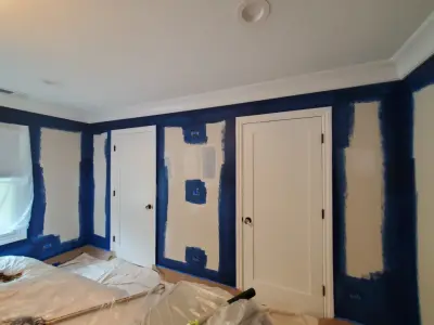 Hinsdale, IL Navy Blue Master Bedroom Painting by Kora Pro Painting — House Painting Services project by Kora Pro Painting