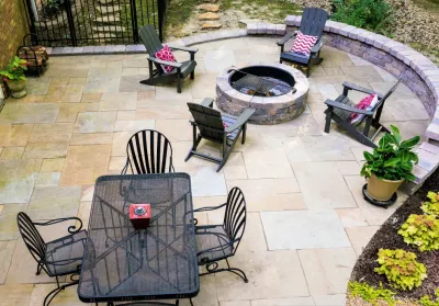Natural Stone Paver Patio, Fire Pit on Signal Mountain by Full Circle Land Design, LLC